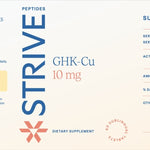 The full label of GHK-Cu 10mg from Strive Peptides